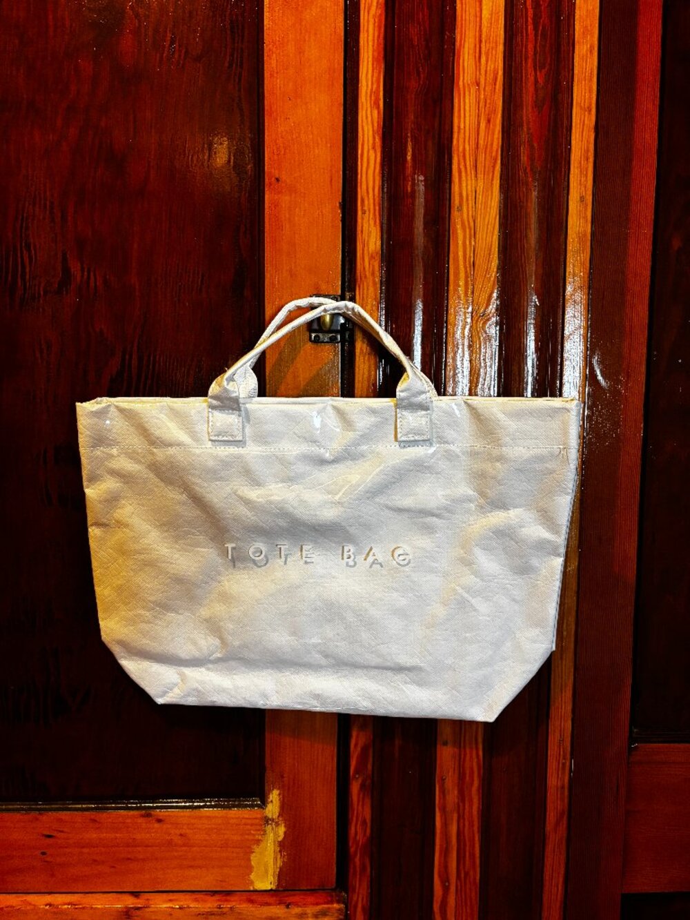 White Vinyl Tote Bag w/ Velcro Closure Brand New